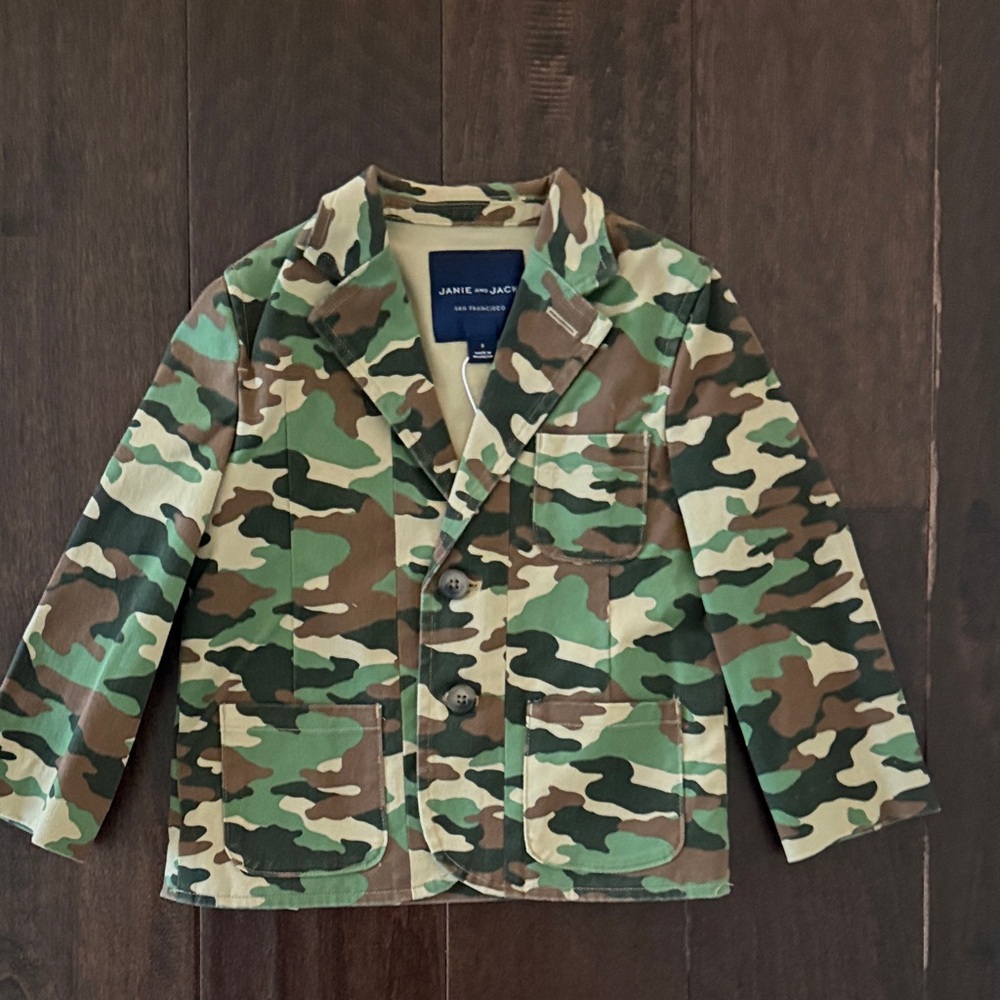 NWT Janie and Jack Toddler Boys Camouflage Kids Blazer Jacket